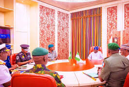 Insecurity: Tinubu meets service chiefs